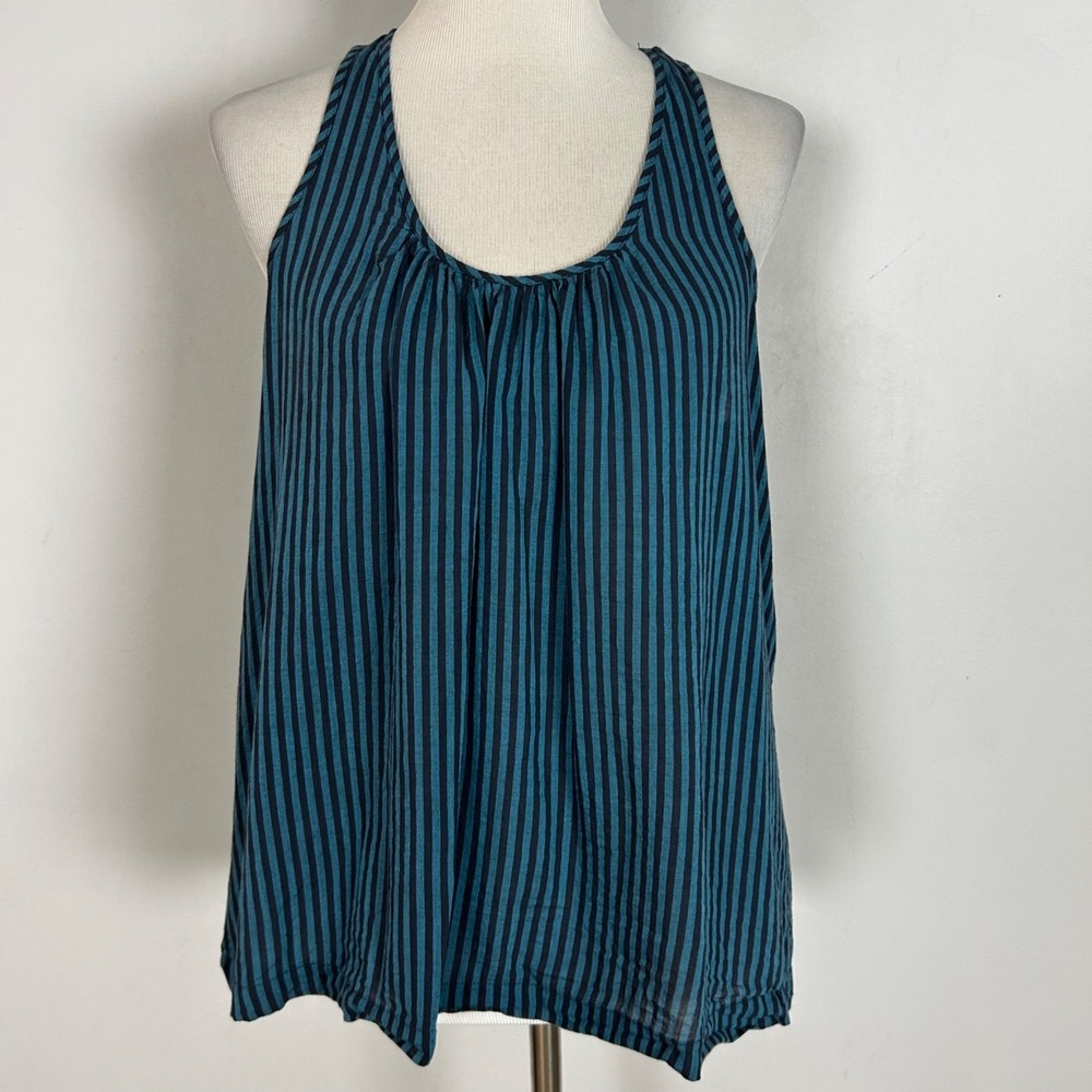 Lou & Gray Striped Racerback Tank Top Lightweight Flowy Semi-Sheer Size Medium